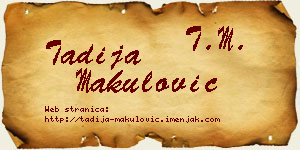 Tadija Makulović vizit kartica